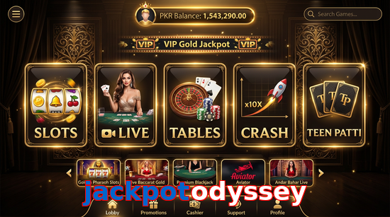 Main screen of Jackpotodyssey casino page for PK players