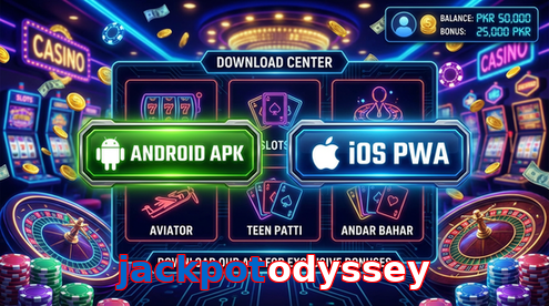 Main screen of Jackpotodyssey download page for PK players