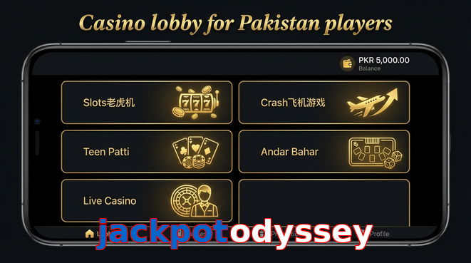 Lobby view of Jackpotodyssey for Pakistan users