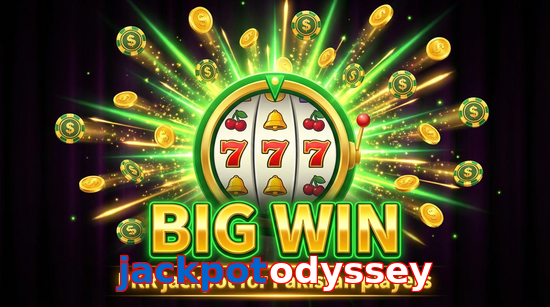 Big win animation on Jackpotodyssey slot game