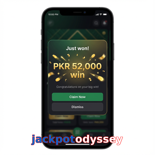 Main screen of Jackpotodyssey win page for PK players